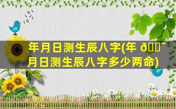 年月日测生辰八字(年 🐯 月日测生辰八字多少两命)